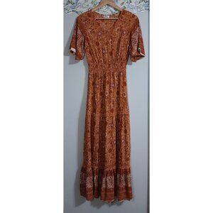 Missky Small Multicolor Maxi Unlined Floral Lightweight Boho Casual Event Dress